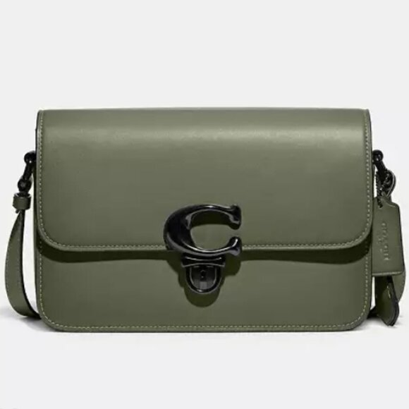 NWT Authentic COACH retail glovetanned Studio shoulder bag military gree olive - Picture 11 of 13